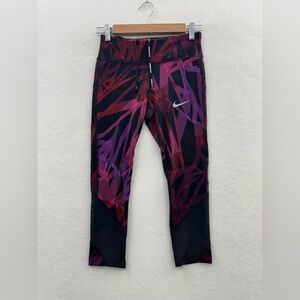 Nike Running Women's XS Dri Fit Leggings Black Red Purple Activewear
